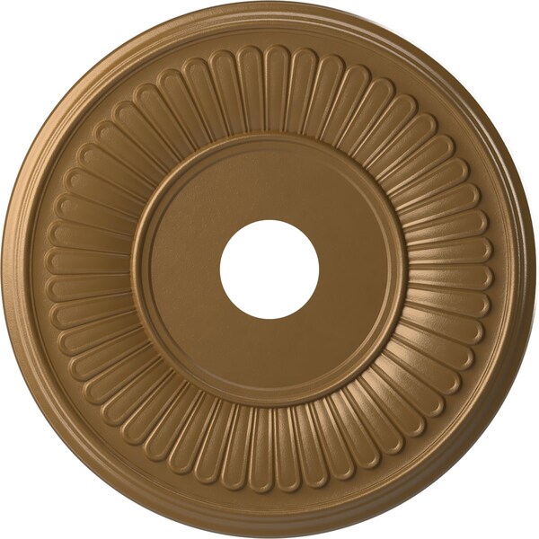 Ekena Millwork Berkshire PVC Ceiling Medallion (Canopies up to 8 3/8"), 19"OD x 3 1/2"ID x 1"P, Metallic Gold Rush CMP19BECGH - main